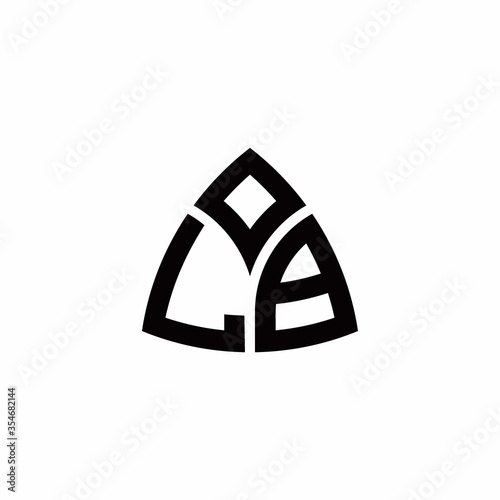 LB monogram logo with modern triangle style design template