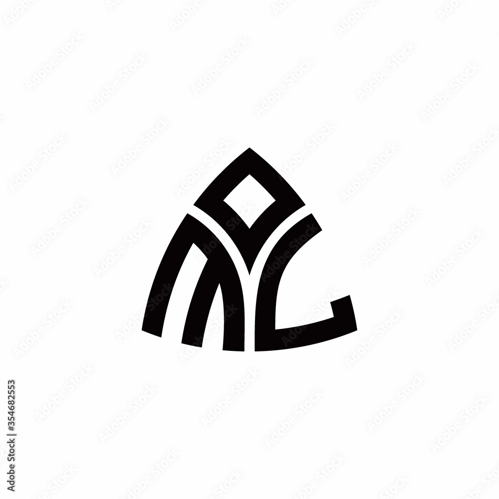 ML monogram logo with modern triangle style design template