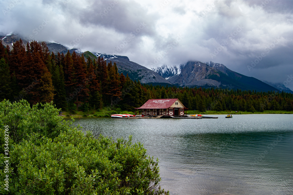 Fototapeta premium Lake in the Stormy Mountains