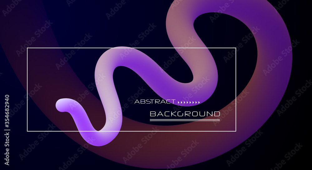 Fototapeta premium Minimal abstract 3D liquid or fluid shapes, dark color gradient background for layout, banner, poster, template, flyer. Vector modern graphic color design, Futuristic trendy dynamic pattern elements