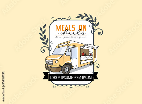 modern food truck design for fast food concept