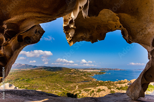 Panorama from the Rock of Bear of Palau  Olbia-Tempio  Sardinia  Italy .