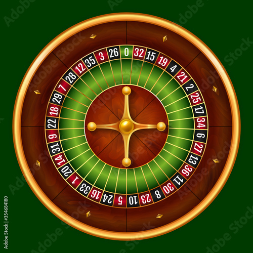 Vector stock illustration beautiful realistic casino wheel of European roulette. EPS 10