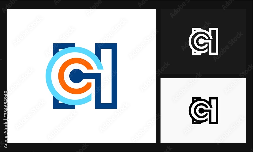 Fototapeta premium letter H connection concept design logo