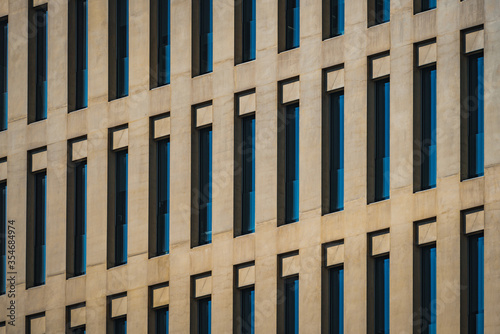 Uniform facade of an office building