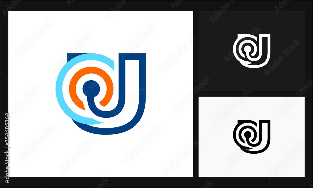 letter U connection concept design logo letter U connection concept design logo