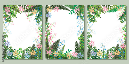 set of rustic frames on a white background
