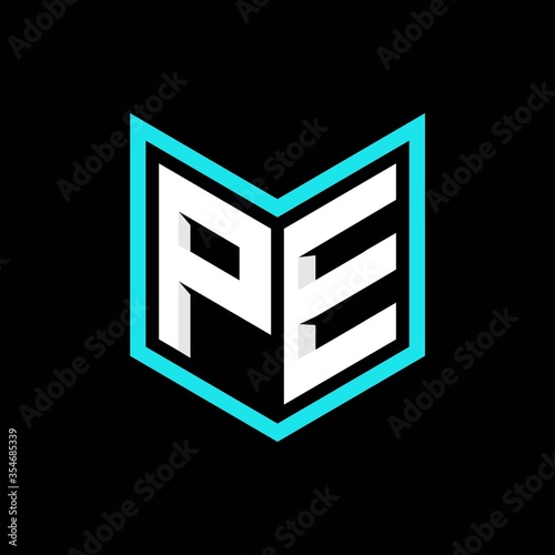 PE initial logo monogram designs modern templates.