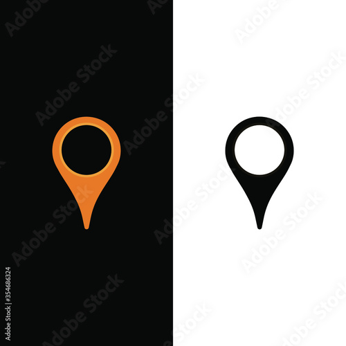 abstract logo placemark or location pointer on the map