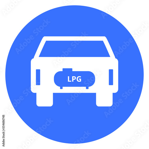 LPG car icon, symbol, blue, Vector