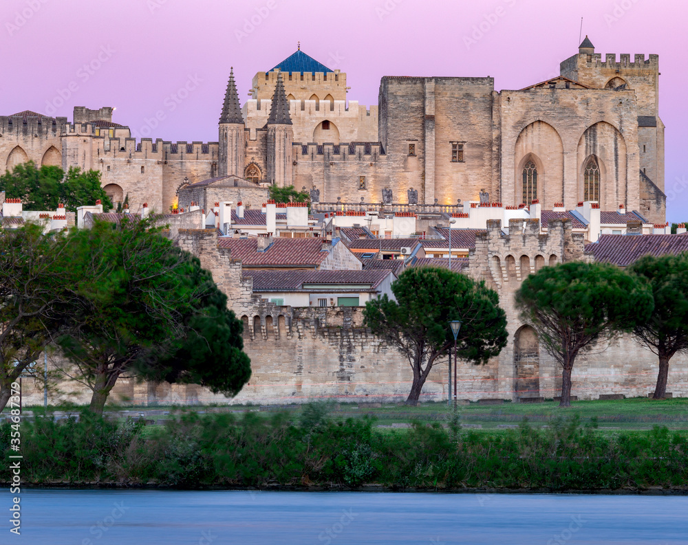 Avignon. Provence. Old stone fortress wall around the city.