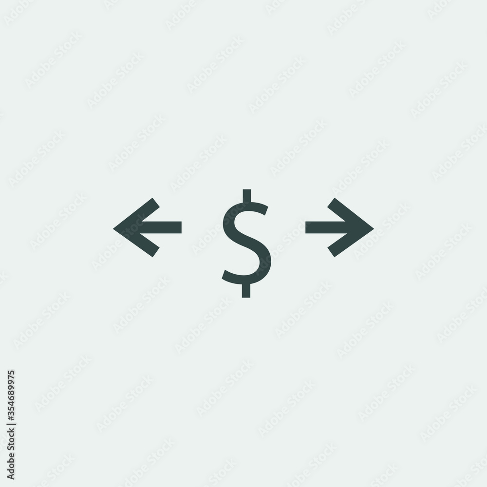 Money decision vector icon illustration sign Money decision vector icon illustration sign