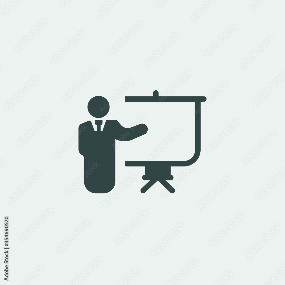 Business lecture vector icon illustration sign Business lecture vector icon illustration sign