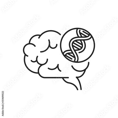 Genetic predisposition dementia line black icon. The disease is inherited. Sign for web page, mobile app, button, logo. Editable stroke.