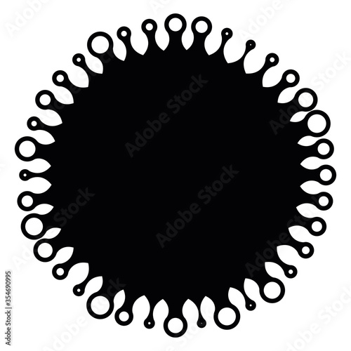 Virus sign. Symbol of coronavirus and COVID-19 desease. Simple flat black vector icon