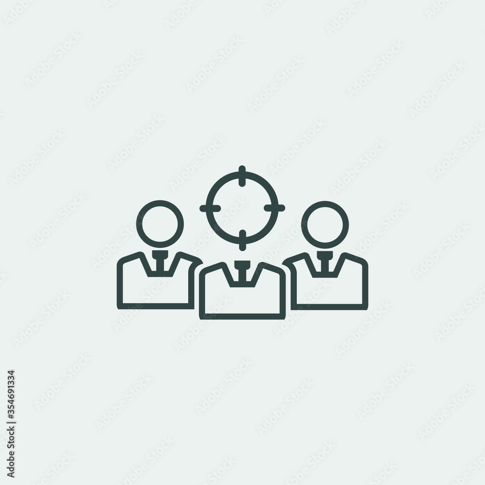Target customer vector icon illustration sign Target customer vector icon illustration sign