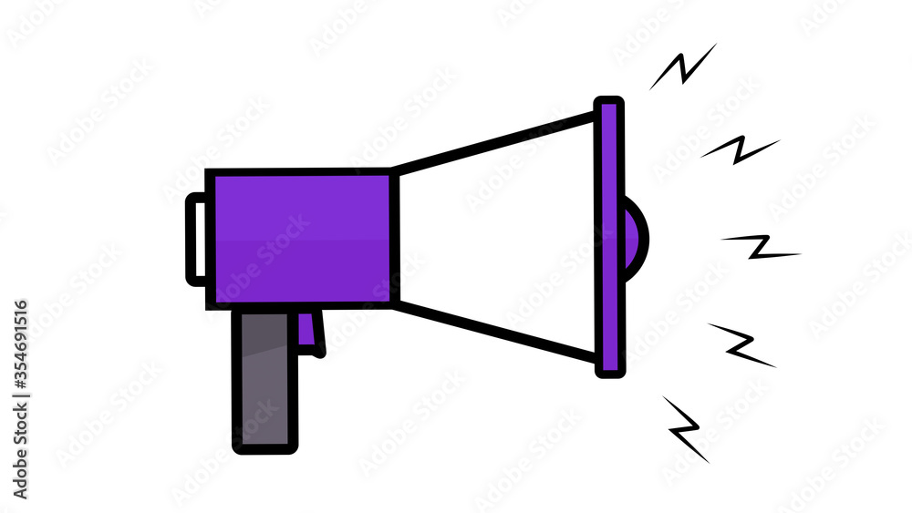 Loudspeaker protest civil unrest symbol or icon purple Loudspeaker protest civil unrest symbol or icon purple