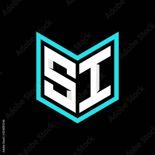 SI initial logo monogram designs modern templates.