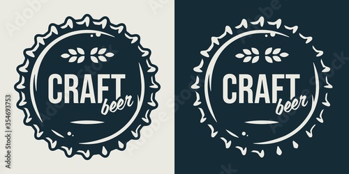 Emblem with metal cork from a beer bottle