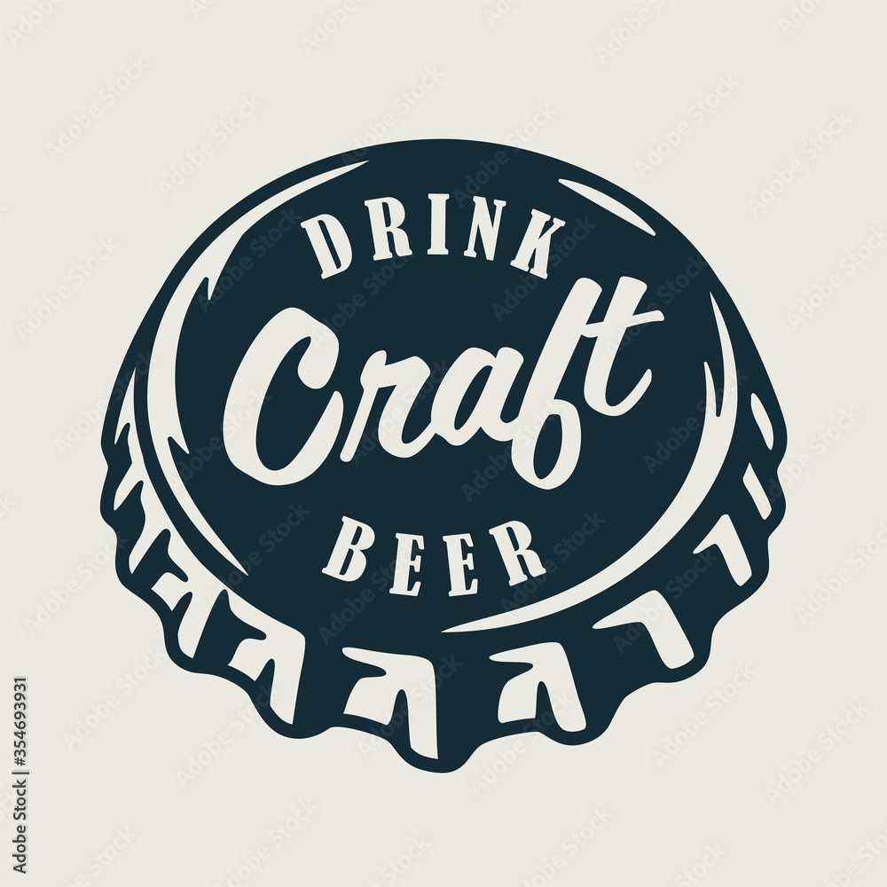 Emblem with metal cork from a beer bottle Emblem with metal cork from a beer bottle