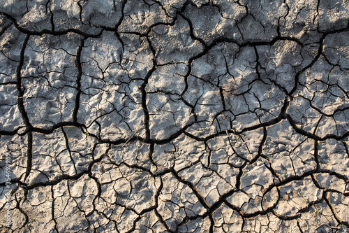 Dry cracked soil in drought time