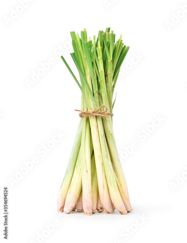 bundle of  Fresh lemongrass isolated on white background.