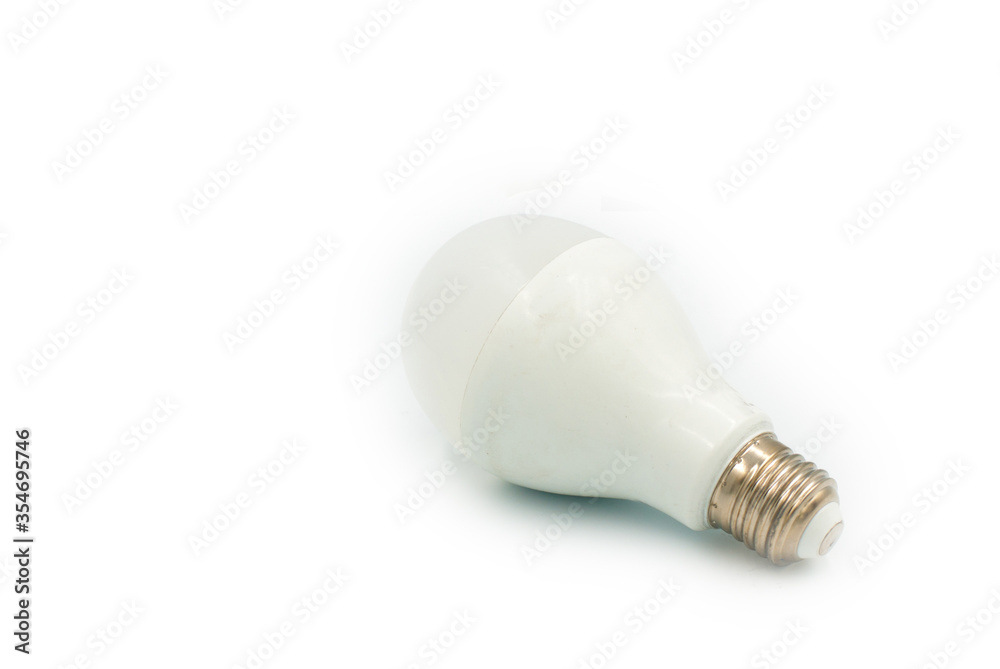 Energy saving light bulbs on a white background