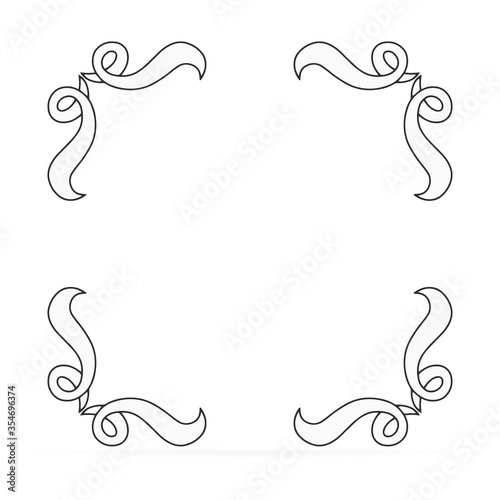 Doodle frame isolated on white. Outline abstract wave frame for design. Hand dwawing art line. Sketch vector stock illustration © Iryna