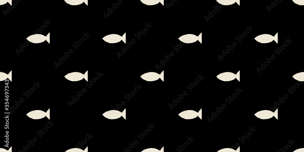 Simple hand drawn black and white fish seamless vector patter for textile wallpaper fabric design stationary. Ink drawing cute texture. Simple hand drawn black and white fish seamless vector patter for textile wallpaper fabric design stationary. Ink drawing cute texture.