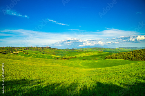 Landscape in Val d'Orcia valley of Tuscany in spring time, Italy. © Viliam