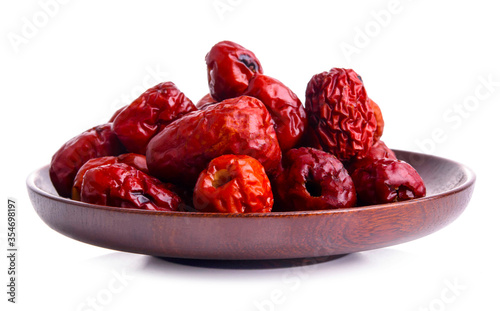 Dried jujube healthy fresh fruit from nature isolated on a white background.


