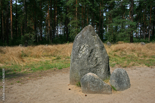 Stone circles near Odry village in Bory Tucholskie National Park, Poland photo