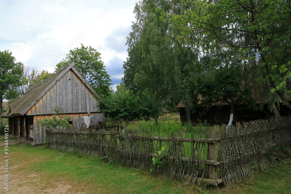 Old traditional wooden house in Wdzydze Kiszewskie, Poland Old traditional wooden house in Wdzydze Kiszewskie, Poland