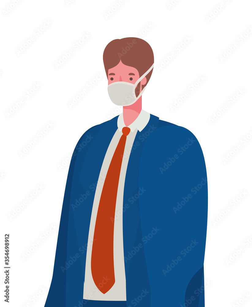 Businessman with mask vector design Businessman with mask vector design