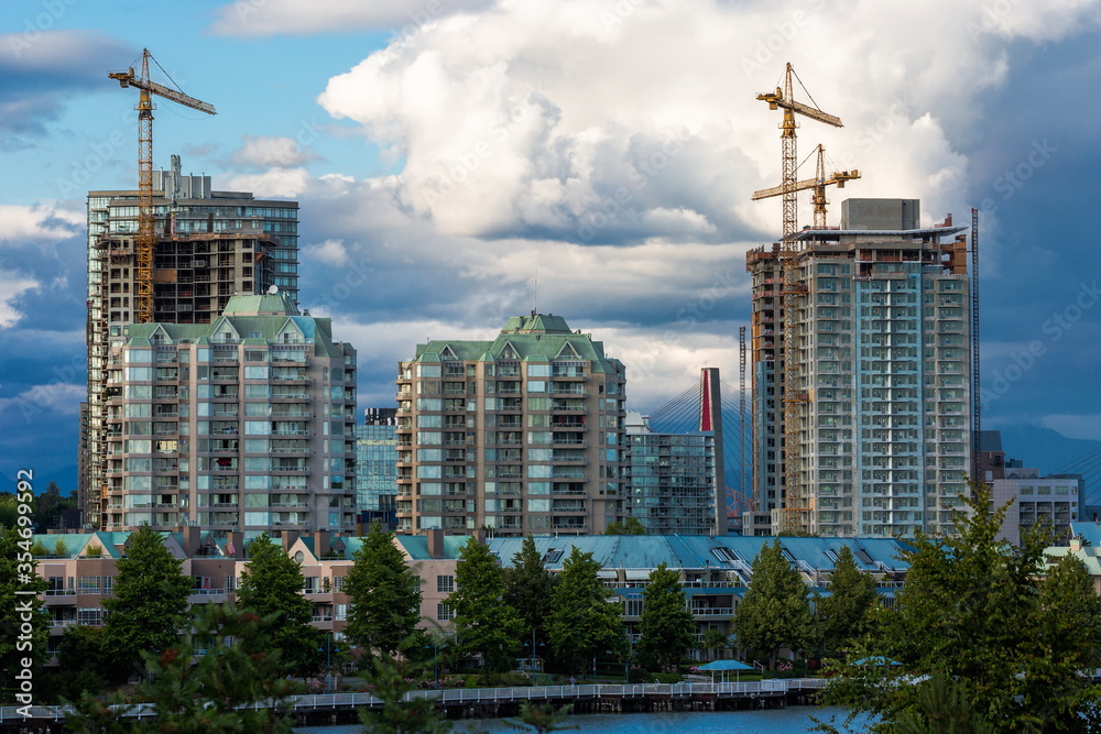 Construction  of new residential district in the waterfront of New Westminster city.     