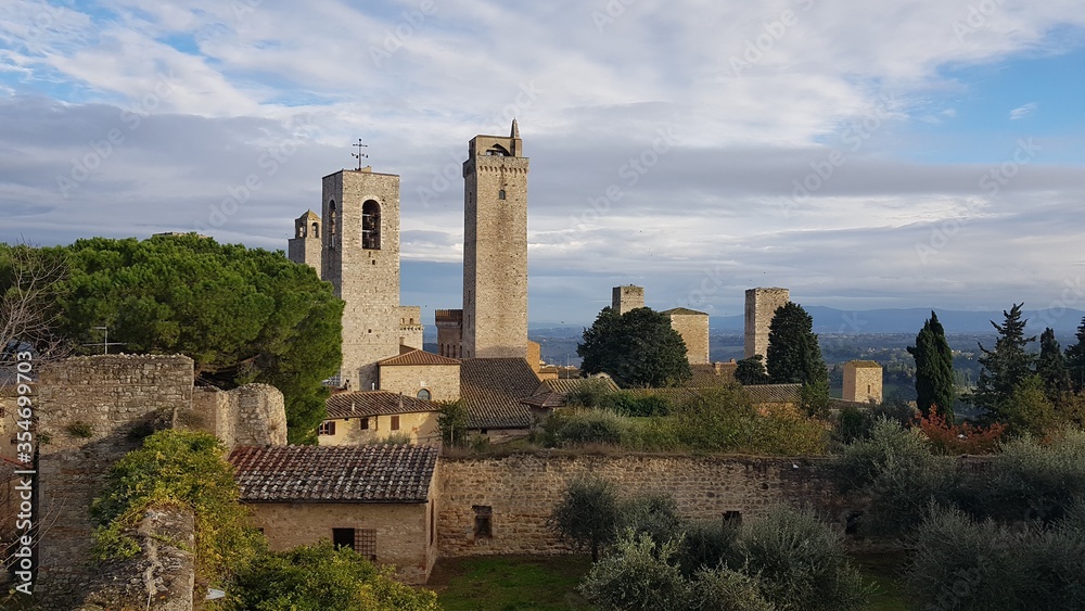 Towers in medieval town San Gimignano, Tuscany, Italy