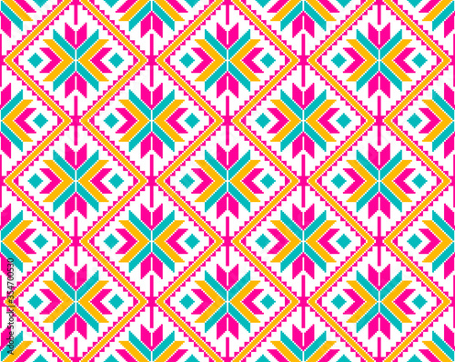 Tribal seamless colourful geometric pattern. Ethnic vector texture. Traditional ornament. 