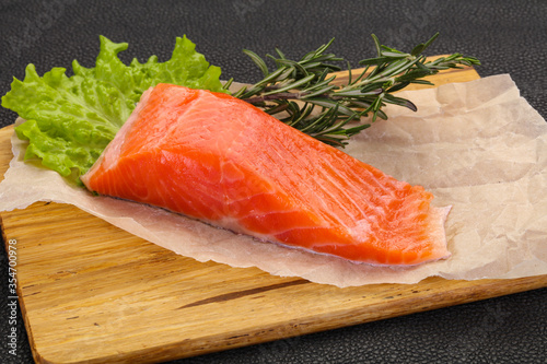 Piece of raw salmon