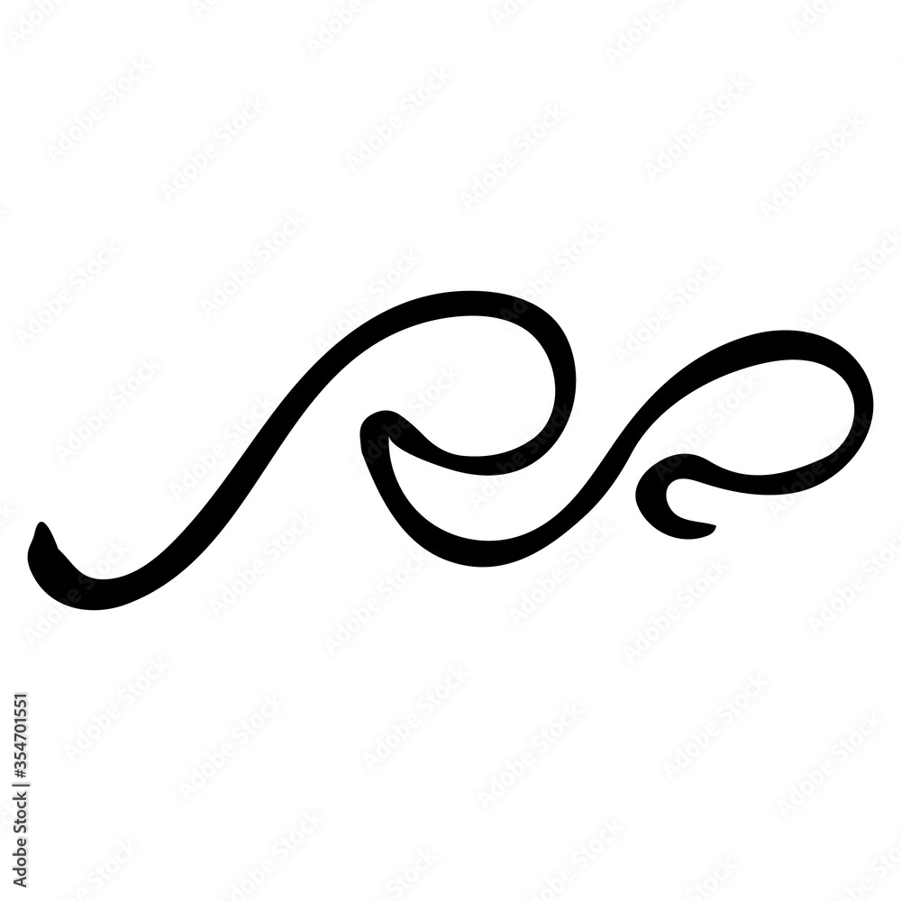 Abstract black wave in hand drawn doodle style isolated on white background, wavy line. Simple cartoon outline illustration. Vector Abstract black wave in hand drawn doodle style isolated on white background, wavy line. Simple cartoon outline illustration. Vector