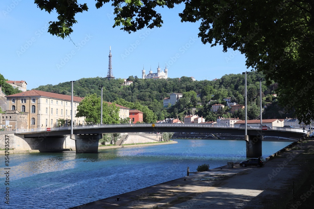 Le pont du maréchal Koenig sur la rivière Saône à Lyon, ville de Lyon, département du Rhône, France 