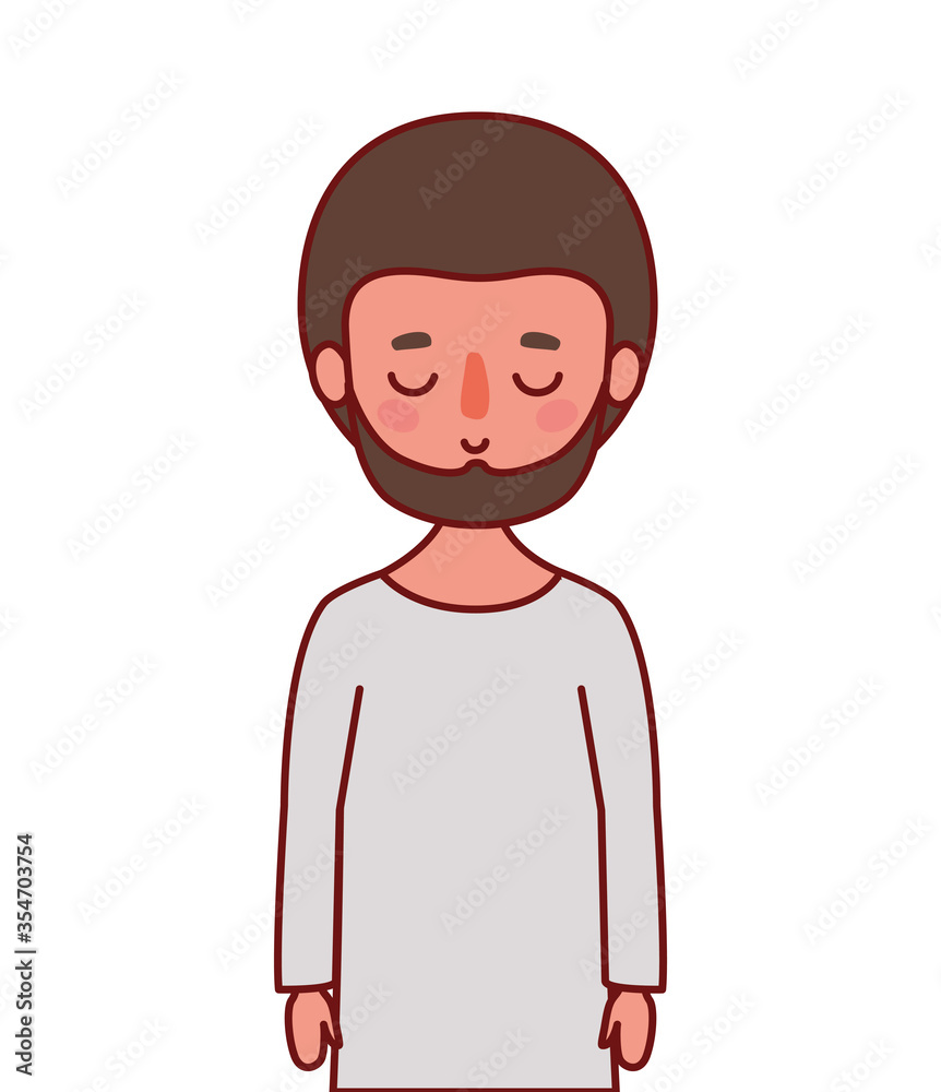 Isolated avatar man cartoon with beard vector design