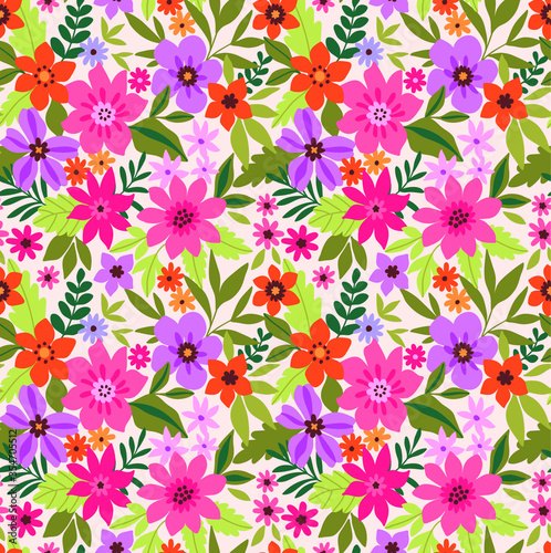 Elegant floral pattern in small colorful flower. Liberty style. Floral seamless background for fashion prints. Ditsy print. Seamless vector texture. Spring bouquet. © ann_and_pen