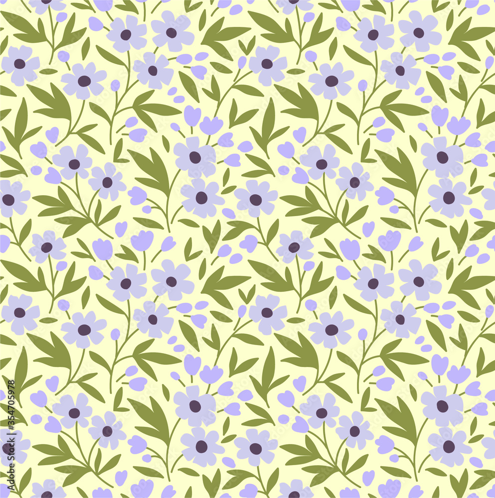 Vector seamless pattern. Pretty pattern in small flower. Small lilac flowers. White background. Ditsy floral background. The elegant the template for fashion prints. Vector seamless pattern. Pretty pattern in small flower. Small lilac flowers. White background. Ditsy floral background. The elegant the template for fashion prints.