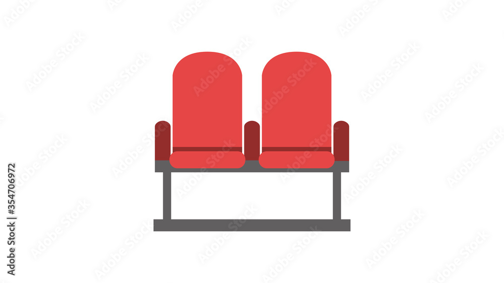 Fototapeta premium Armchairs for sitting in the cinema and theater. Seats. Flat style. Vector illustration 