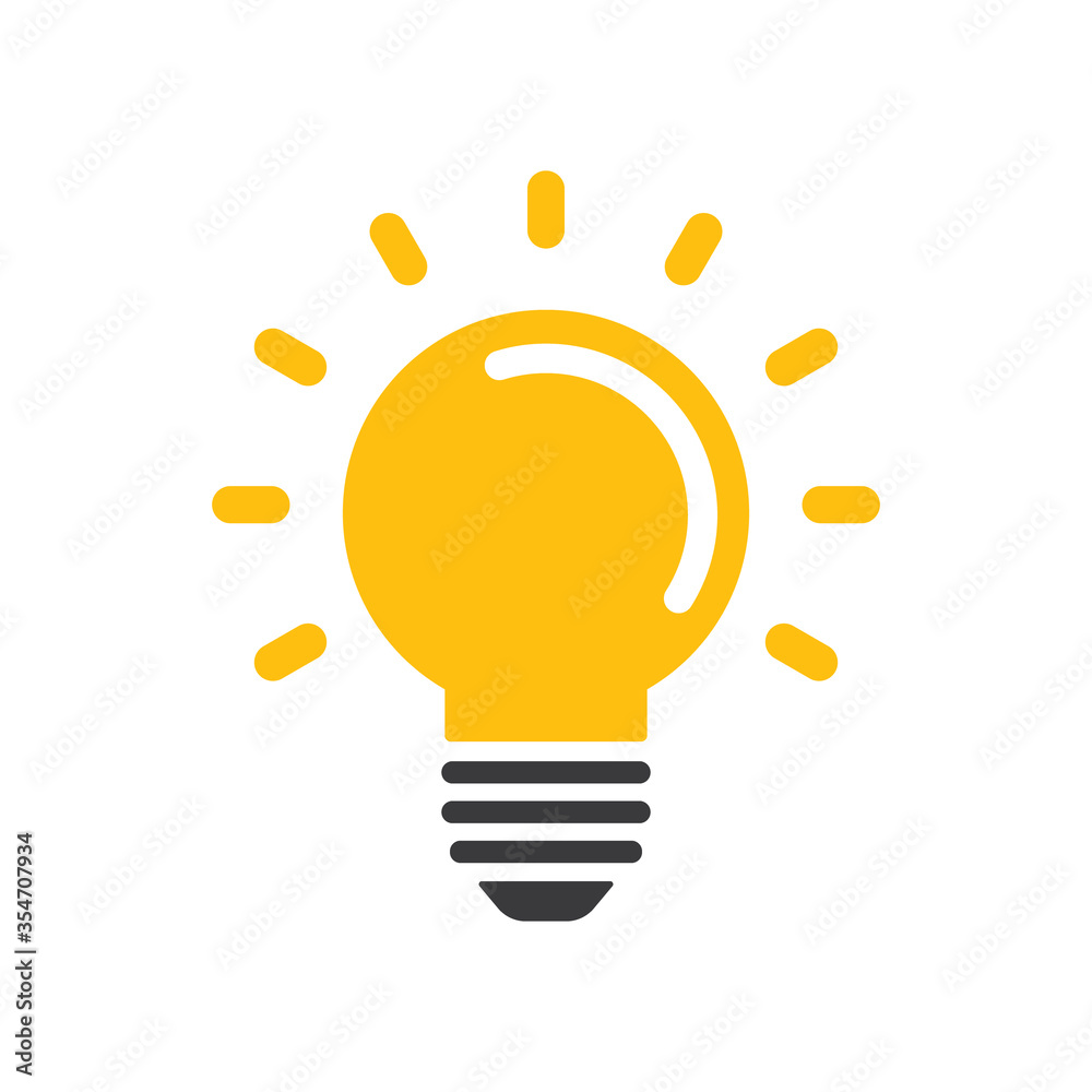 Light bulb icon. Electric lamp illustration, symbol of idea, innovation and solution. Light bulb icon. Electric lamp illustration, symbol of idea, innovation and solution.