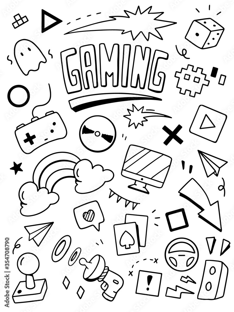Gamer Doodle Stock Illustrations – 1,102 Gamer Doodle Stock
