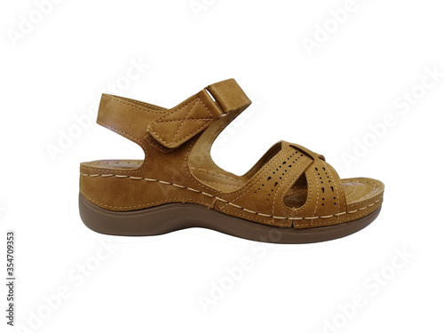 Ladies Sandal isolated on white background with clipping path. 