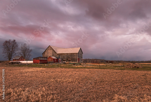 old barn in the field