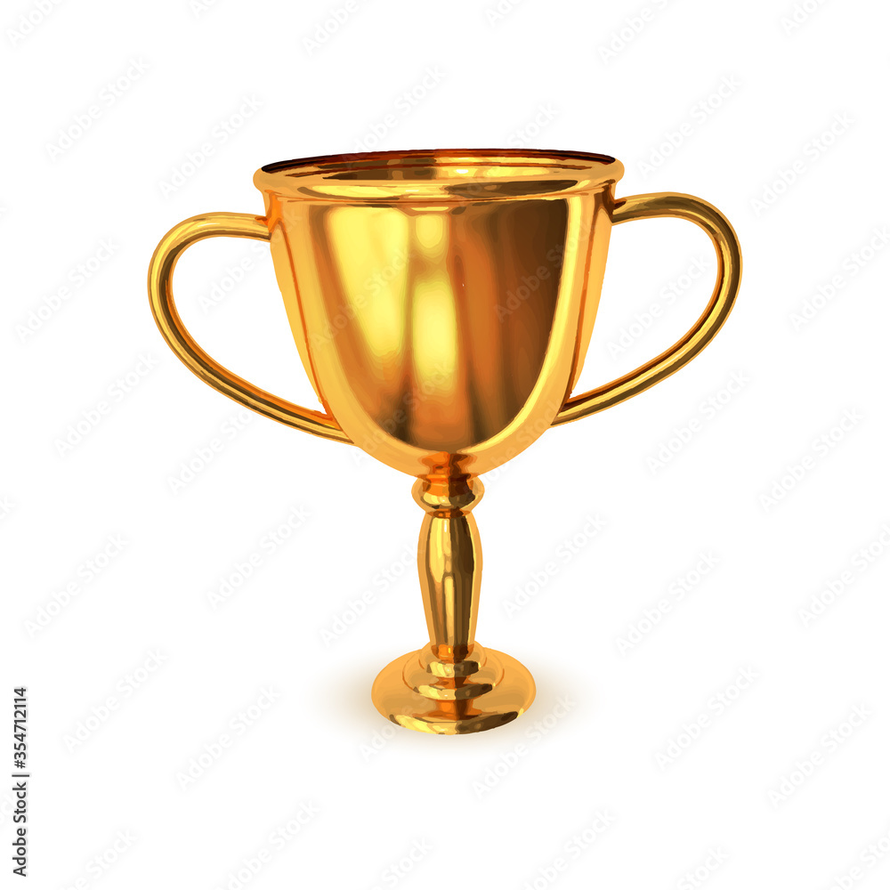 Gold cup winner trophy isolated on white background. Vector illustration. Gold cup winner trophy isolated on white background. Vector illustration.