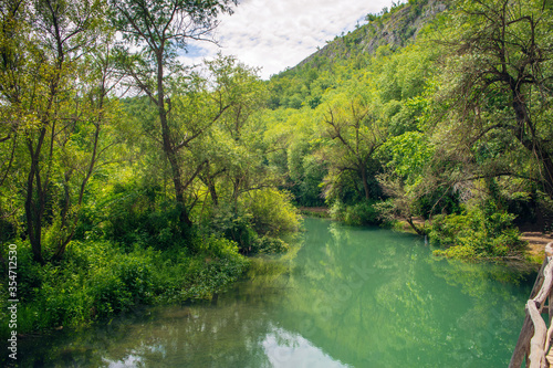 Iskar Panega Geopark along the Gold Panega River near Lukovit  Bulgaria